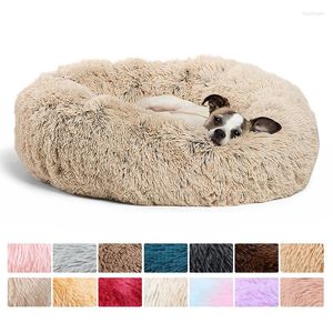 Cat Beds Round Bed Warm Sleeping Nest Soft Long Plush For Dogs Basket Pet Products Cushion Mat House