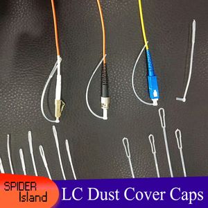 Caps de poeira LC 200pcs com pó de cabo com cauda longa para conector de fibra óptica 2,5 mm 1,25mm FC St SC Tampa