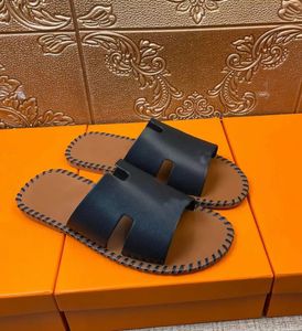 Été luxe Izmir sandales chaussures caoutchouc plage diapositives hommes léger sans lacet cuir marron noir pantoufles confort homme marche garçons tongs EU38-46