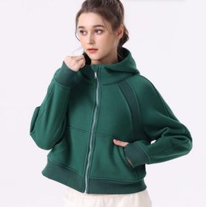 LU-67 Scuba Hoodies Full Zipper Outdoor Leisure Sweater Gym Clothes Women Tops Workout Fitness Loose Thick Yoga Jackets Exercise Running
