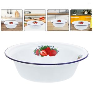 Bowls Cooking Table For Kitchen Korean Stone Bowl Enamel Tray Basin White Dough Metal Wash Tub