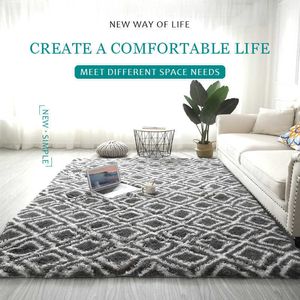 Carpets Pattern Mat Silk Wool Carpet Balcony Bedside Floor Living Room Bedroom Mat Long Hair Washable Decorative Blanket Baking Mat