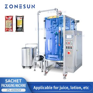 ZONESUN Macchina per l'imballaggio di liquidi Bustina Miele Peperoncino Salsa per pasta Burro di arachidi Pacchetto Pompa di alimentazione ZS-420GSY