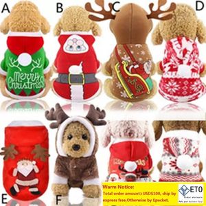 Pet Dog Apparel Santa Costumes Christmas Dress Coats Funny Party Holiday Decoration Clothes for Pets Hoodies Puppy Cats