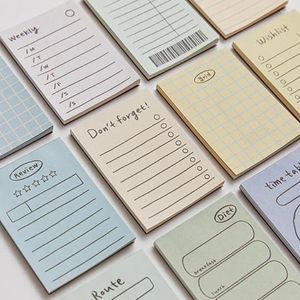 Ins Simple Style Style Stist Stick Notes Студент для списка еженедельного плана Memo Pad Pap Paper Botpad N Times Past