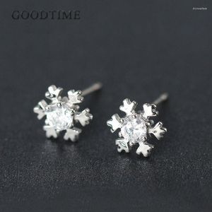 Ohrstecker, modisch, Schneeflocke, reiner 925er-Sterlingsilber, Ohrring, Zirkon, Schmuck für Frauen, Mädchen, Valentinstagsgeschenk