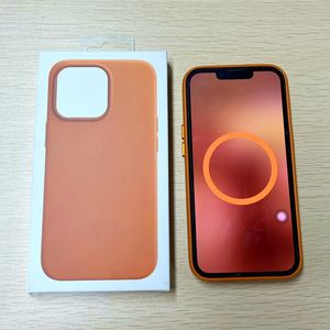 حالات الهواتف المحمولة الجلدية المغناطيسية الرسمية لـ iPhone 14 13 12 Pro Max Wireless Charging Confer Covers مع الرسوم المتحركة