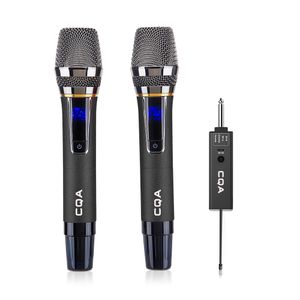 Wireless Microphone 2 Channels UHF Professional Handheld Mic Micphone For Party Karaoke Church Show Meeting 50 Meters Distance