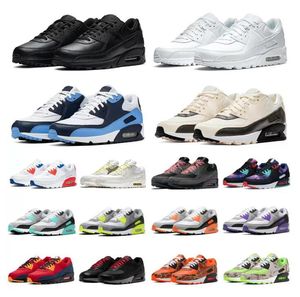 Max 90 Buty codzienne Airs 90 Triple White Black Wolf Grey University Blue Leather Mesh Supernova Dust Grey Malt Camo Batman Walentynki damskie Trampki męskie Trampki