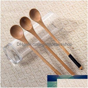 Spoons Wooden Natural Long Handle Stirring Wood For Drink Dessert Honey Coffee Kids Rice Soup Spoon Mixing Tableware1 Drop Delivery Dh0Pv