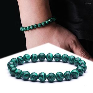 Bracelets de charme 8mm Malachite Bracelet Classic Natural BED BRACELETSBANGSBANGLES ELASTICIDADE DE ELASTICIDADE HABALIZADA MULHERES MULHERES