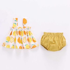 Kleidung Sets Neue Sommer Dünne Neugeborene Baby Mädchen Kleidung Set Gedruckt Mini Kleid und PP Shorts 2 Stück Baby Kleidung set