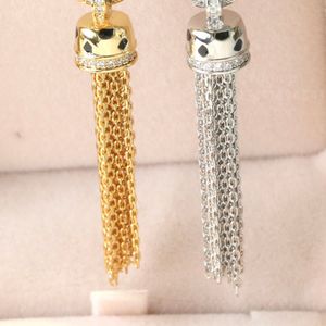 Pantera Colar para Mulheres Designer para Man Tamels Emerald Tassels Gold Batilhado 18K T0P Qualidade Reproduções oficiais do estilo clássico presente de aniversário 010