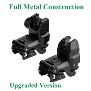 Upgraded MBUS Back-Up Front and Rear Folding Holographic Sights Full Metal Construction Hunting Flip Up Sight for M4 AR15 fit Picatinny Rail