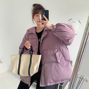 Women's Trench Coats Cotton Womens Winter Coat 2023 Loose Oversize Jacket Women Yellow Hooded Puffer Casual Warm Parka C405