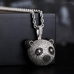 Colares de pingentes de desenho animado pingente de pingente com cadeia de tênis de 4 mm gelada fora de zircônia cúbica Hip Hop High Quality Jewelry Gift