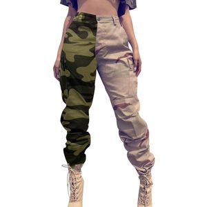 Calça de camuflagem feminina calça alta calça fit slim fit camuflage ativo corredor bolso sortpante 2303147