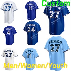 Custom 27 Vladimir Guerrero Jr. Jersey Matt Chapman Springer Bo Bichette Cavan Biggio Hyun-Jin Ryu Drury Hernandez 13 Gurriel Jr. Baseball Jerseys Men Women Kids