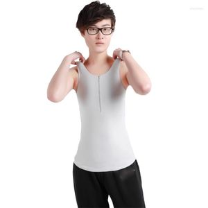 Women's Shapers Zip Up Bamboo Long Chest Binder Women Transgender Tomboy Trans Les FTM Flat Breast Slim Shape Corset Vest Tank Tops