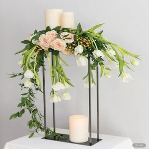 dekoration svart bröllop blommor stativ för blommor arrangemang svart bord kandelabra för bröllop ledt ljus ljus kandelabra centerpieces imake660