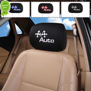 غطاء مسند للسيارة 1pc جديد مع تطريز العلم لمرسيدس لبيجو لـ Audi Q5 لـ Mazda 3 Universal Fit All Models Car/Truck