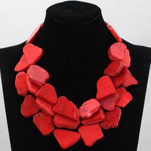 チョーカー魅力的な赤い石の分厚いネックレス自然シートビーズアフリカのファッションウェディングTN144