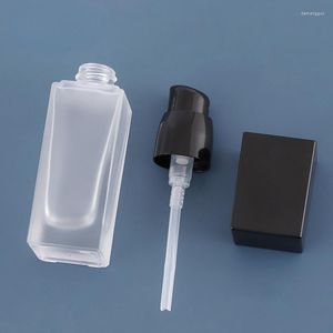 Förvaringsflaskor kosmetisk glasflaska frostad 30 ml foundation lotion pressande serum dispenserar liten tom