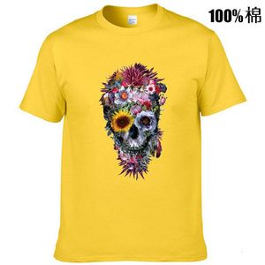 Męskie t-shirty Bawełniana koszulka z krótkim rękawem z nadrukiem czaszki Koszula męska Casual Loose Streetwear Tshirt