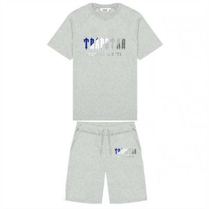 Summer TRAPSTAR Printed Cotton Tshirt Set Streetwear Trackuit Men Sportwear Traptar T Shirt and Short down qing