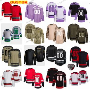 Custom 2023 Stadium Series Hockey Jersey Camo Fights Cancer Aho J Staal Svechnikov Teravainen Andersen Burns Chatfield Raanta Necas Skjei Pesce Martinook Slavin