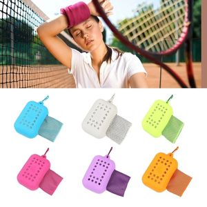 Yoga Towels Foldable Sports Feeling Cooling Ice Towel Portable Outdoor Travel Fitness Running Swim Towel Silicone Bag