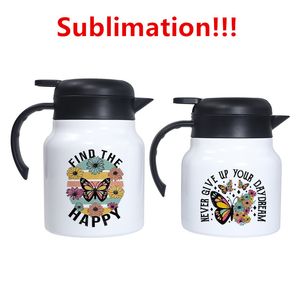 Sublimering termisk kaffe karaffe rostfritt stål termos pot 27oz 34 oz dubbel väggad tepanna med avtagbart tefilter 1000 ml skimmer varm kaffekanna