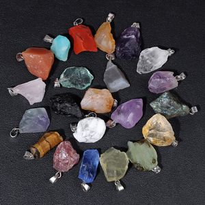 Natural Stone Charms Oregelbunden grov kvartskristallenergi hänge för juveler som gör örhängen halsband DIY -tillbehör