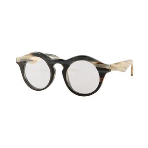 Occhiali da sole Nilerun Marca Rotondo Scuro Nero Luce Miele Strisce Corno di yak Occhiali Occhiali Miopia ottica Occhiali da lettura Occhiali da vista FrameSun