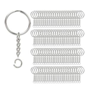 Keychains 200Pcs Split Key Chain Rings With Silver Ring And Open Jump Bulk For Crafts DIY (1 Inch/25mm)