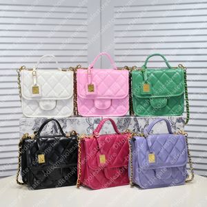 22 Novo Crossbody 18cm CC Bags Luxo Bolsas de ombro Bolsas de Bolsas de ombro de Luxo Bolsas de Couro Mulher Moda Moda Bolsa Chain de Lady Purse Lady