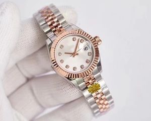 ボックスの女性が時計を掲載しましたサファイアクリスタルオートマチックメカニカル2813高品質のデート時計