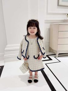 jaqueta de garotas com vestido de colete infantil conjuntos