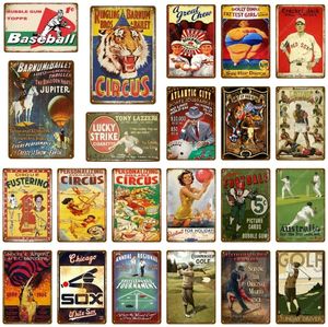 Sport Metall Zinn Zeichen Baseball Golf Fußball Poster Vintage Zirkus Metall Platte Pub Bar Gym Wand Dekorative Plakette Wohnkultur 30X20 cm W03