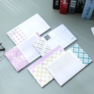 Coreano Ins Creative Memorando Pad Simples Style Chromation Student Notepad Escola de papelaria Office Message Paper 50 Sheets Coesão sem coesão