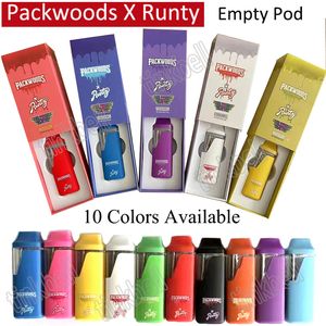 Packwoods x Runy Vape caneta descartável e-cigarros E-CIGUTES 1 Caixa de 500 1ml de vaporizadores de bateria de 280mAh Vapes de malha de dispositivos de dispositivos de bateria e kits de malha e cigs kits