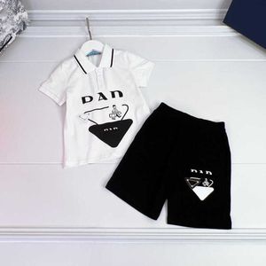 23ss designermärke barn pikétröja shorts set pojkar Nya stilar korta ärmar lapels letter logo print skjortor Shorts tvådelade barnkläder a1