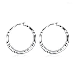 Hoop Earrings & Huggie Lekani Diameter 34mm Big Solid Circles 925 Sterling Silver Brincos De Prata Fine Jewelry For FemaleHoop Odet22