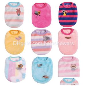 Dog Apparel 10 Color Coral Veet Puppy Clothes For Small Dogs Boy Girl Winter Warm Cute Sweaters To Chihuahua Yorkies Dachshunds Male Dhk49