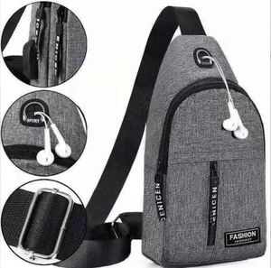 Su geçirmez erkek göğüs torbası omuz çantaları Crossbody Sling Sırt Çantası Erkekler USB şarj seyahat çantaları