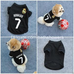 Dog Apparel Sublimation Blanks Spring Autumn Pet Dogs Tshirt Black Portugal Football Shirt Team Ronaldo Drop Delivery Home Garden Sup Dhvki