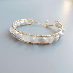 Bangle Lii Ji Natural Real Moonstone Baroque Baroque Bracelet Bracelet ручной ювелирные изделия для женщин подарки