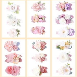 Haarschmuck 3 Stücke Mode Blumenmädchen Niedliche Haarnadel Rosa Simulation Kopf Prinzessin Wilde Frische Natürliche Clip Kinder Kopfbedeckung