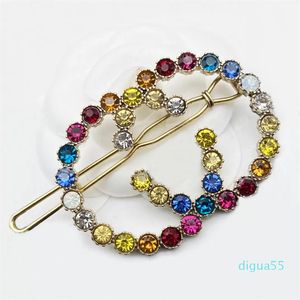 designer colorful Rhinestones Letters Women Hair Clips Barrettes for fashion lady hair Jewelry Accessories