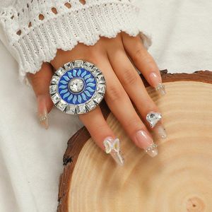 Anéis de casamento Bohemian Vintage Oxidado Sol para Mulheres Lady Blue esmalte o anel aberto anel gótico gótico jóias étnicas de partido de joias Weddi